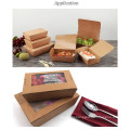 Custom Logo Printed Disposable Kraft Paper Lunch Food Box